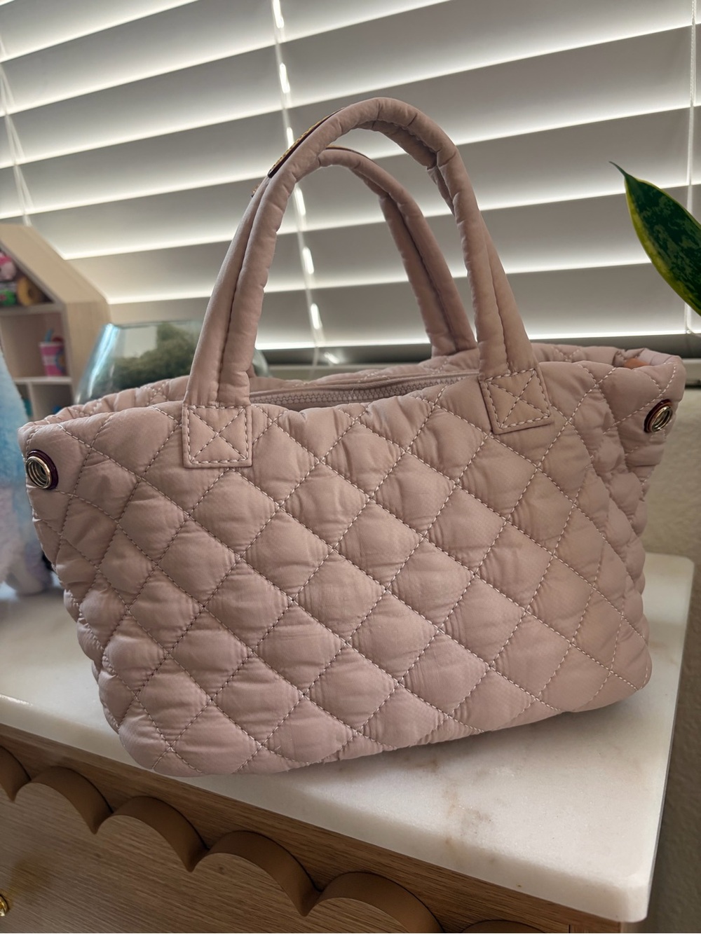 MZ Wallace Quilted Blush Pink Tote - Picture 3 of 5